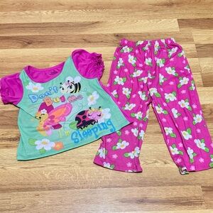 Girls' Pink & Mint Floral "Don't Bug Me" Sleep Set - Kids Pajamas Size 3T